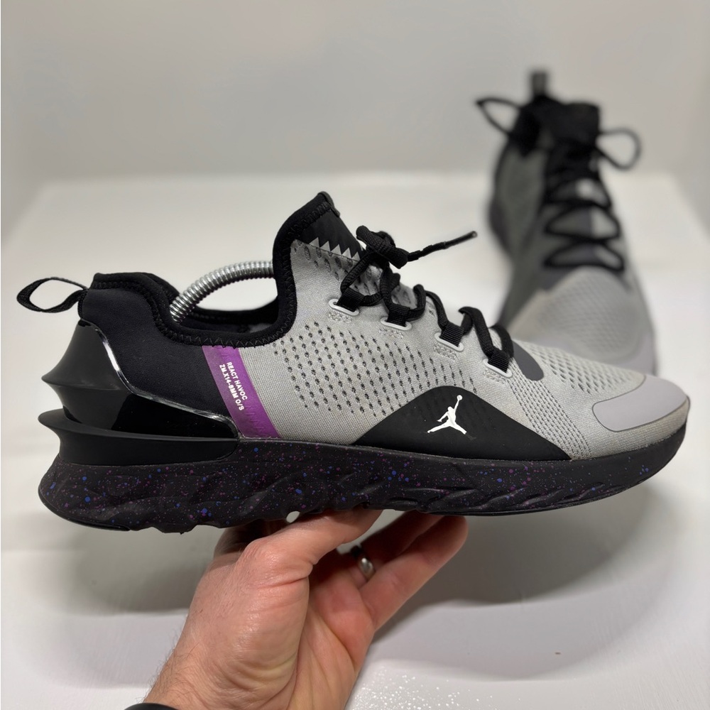 Nike Jordan React Havoc Sneakers Men’s 10.5 Gray Black Purple Athletic Shoes - Picture 11 of 14